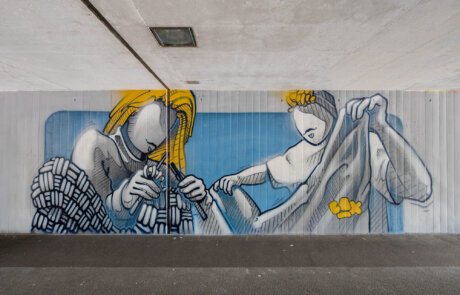 Der «Harmlos Sprayclub» gestaltet die Fussgänger- und Velounterführung in Strättligen neu. Die Stadt Thun finanziert