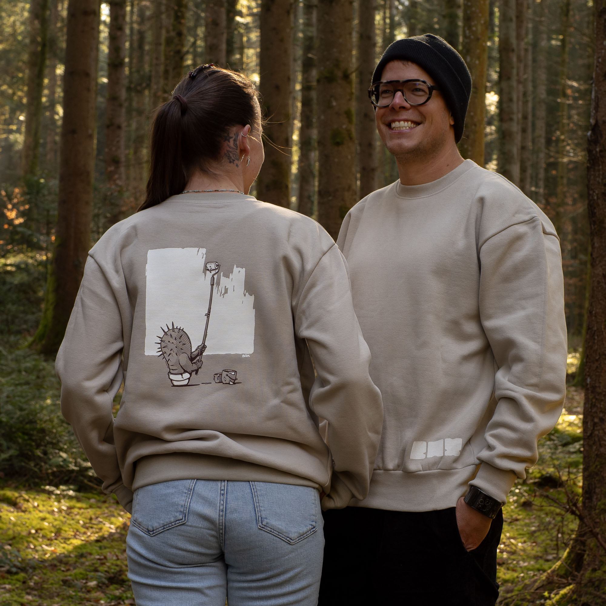 Limitierter Crewneck mit dem Selbstportrait von Bax.